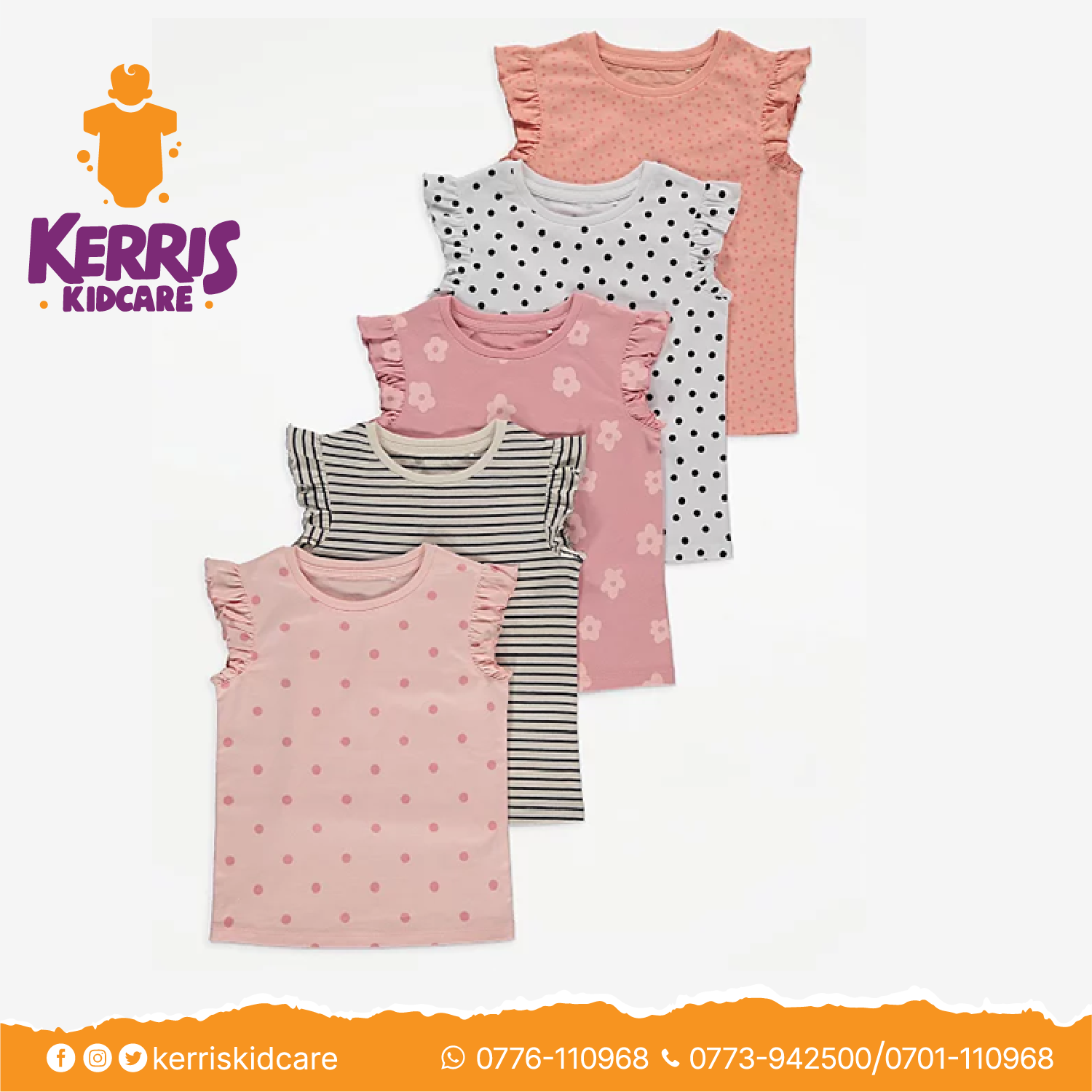 Pink Polka Dot and Stripe T-Shirts